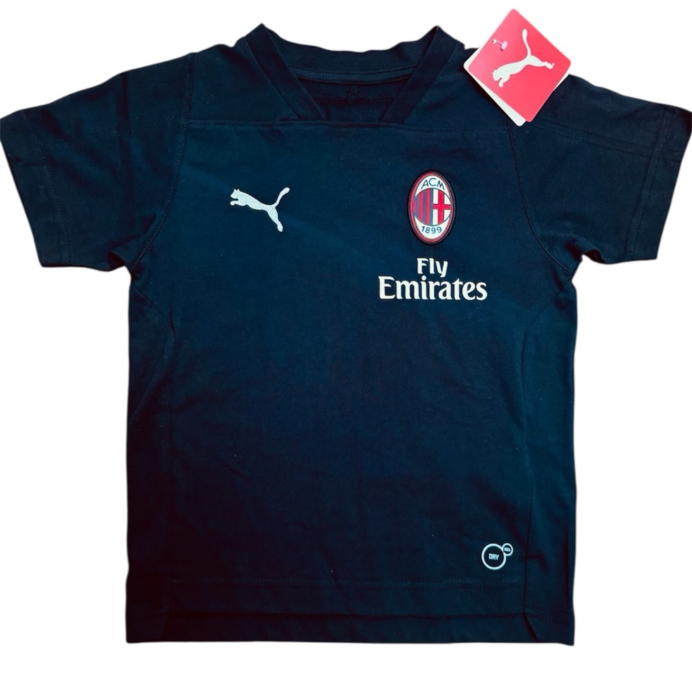 AC Milan Puma Kids Soccer Black Shirt Size Xs